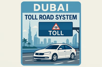Dubai toll road system illustration Dubai toll road system illustration